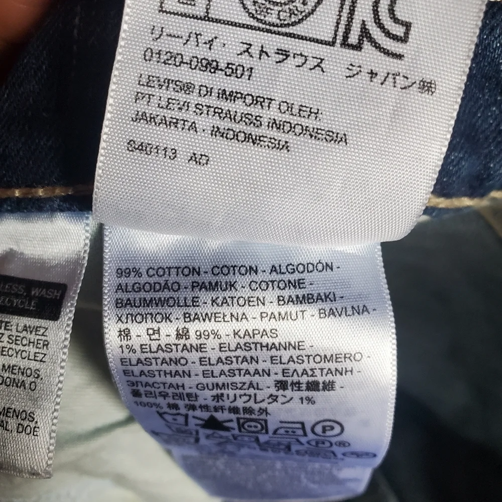 Levi's 510 Denim Blue Jeans Straight Leg 36x32